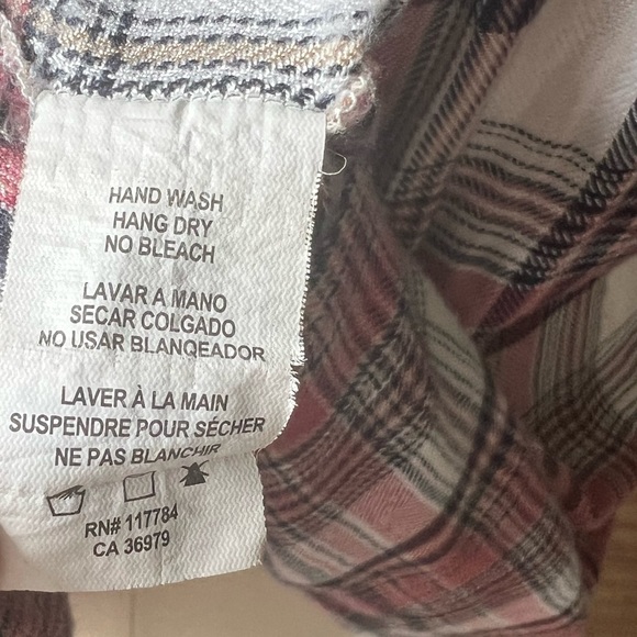 Rails Red Plaid Button Down Super Soft Flannel Shirt w Black and White details - Picture 6 of 6